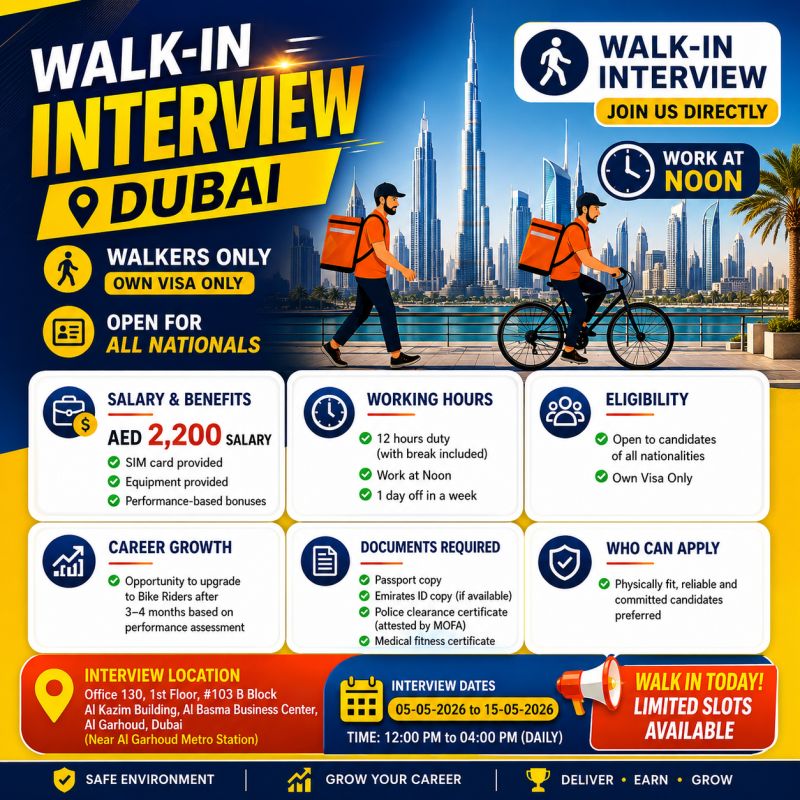 Nexus Star Delivery Services Walk in Interview Poster