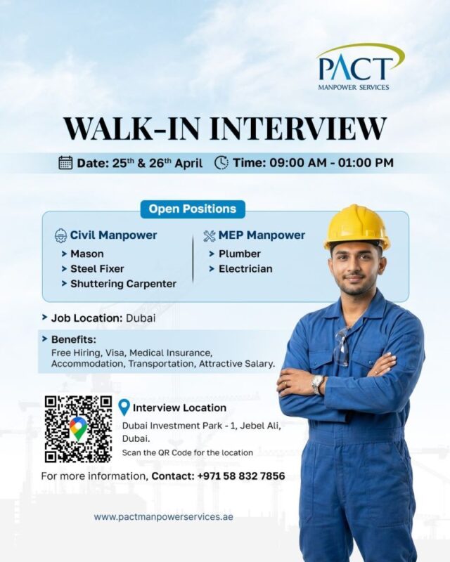 PACT Walk in Interview Poster