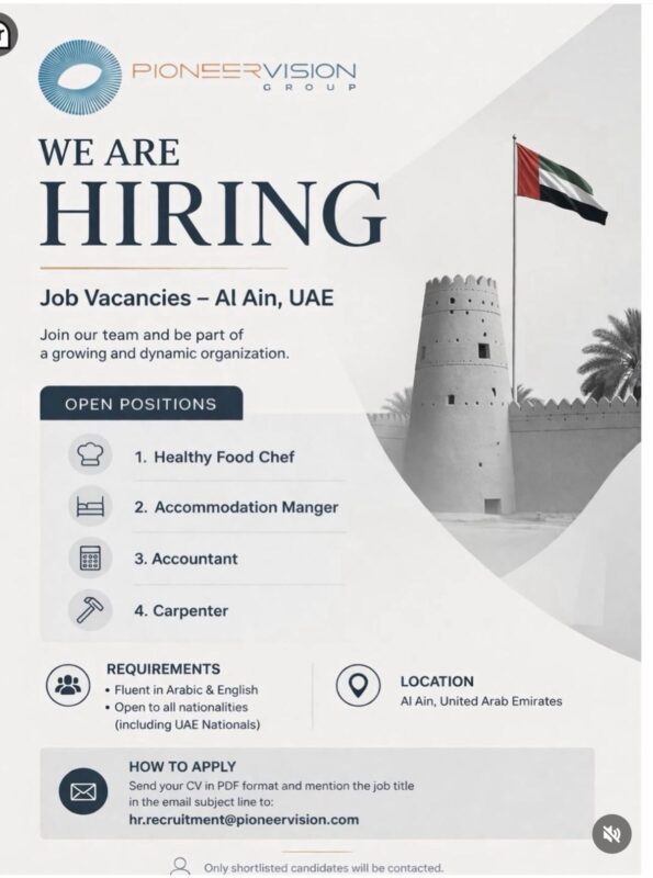 Pioneer Vision Group Recruitment Poster
