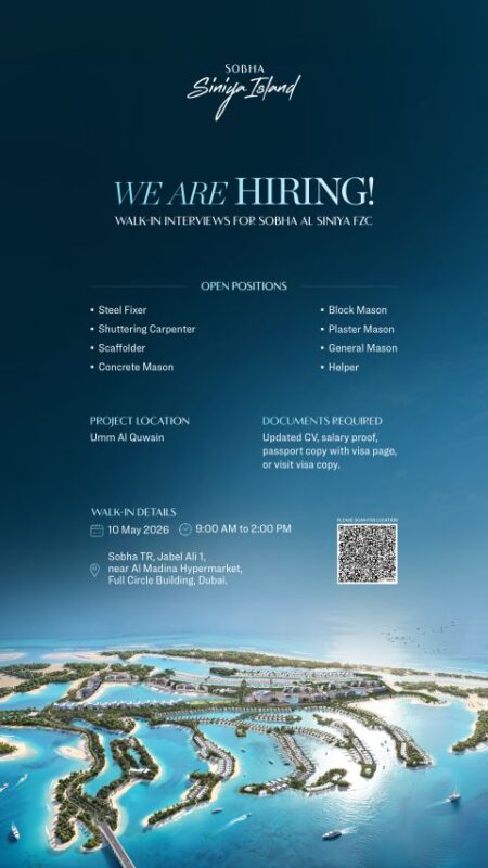 Sobha Al Siniya Walk in Interview Poster