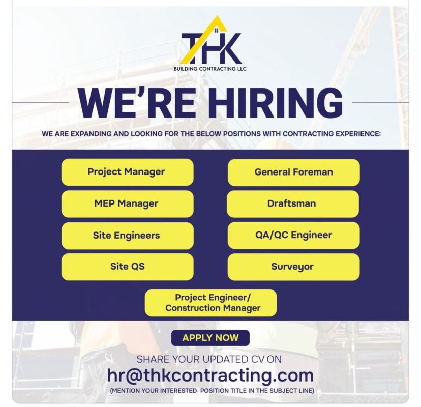 THK Building Contracting Recruitment Poster