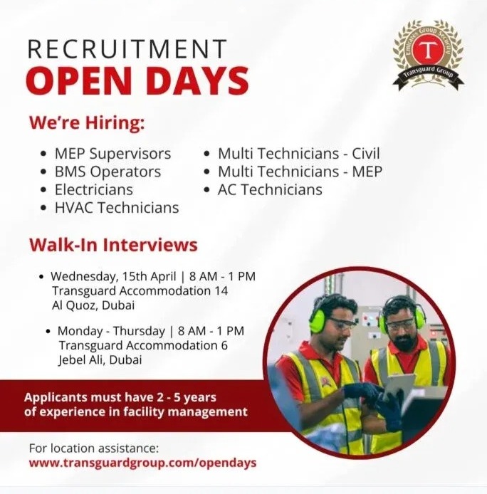 Transguard Group Open Day Recruitment Poster