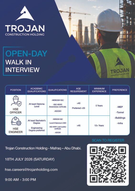 Trojan Construction Open Day Recruitment Poster