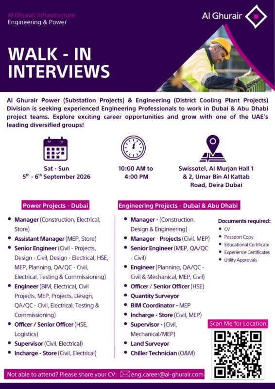 AG Engineering and Power Walk in Interview Poster