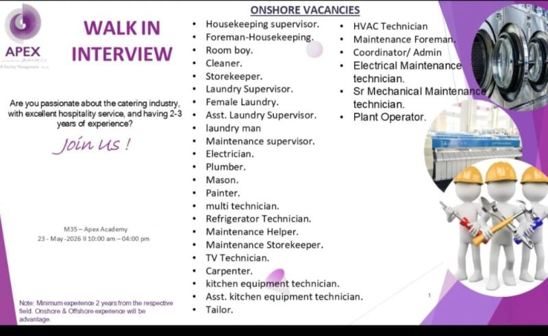 APEX Facility Walk in Interview in Abu Dhabi 41 APEX Facility Walk in Interview Poster