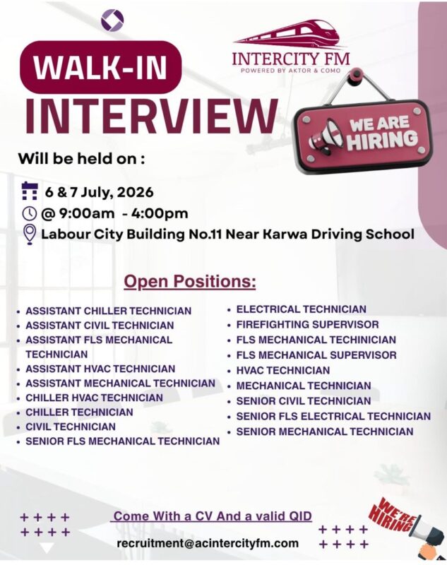 Aktor Como Intercity FM Walk in Interview Poster