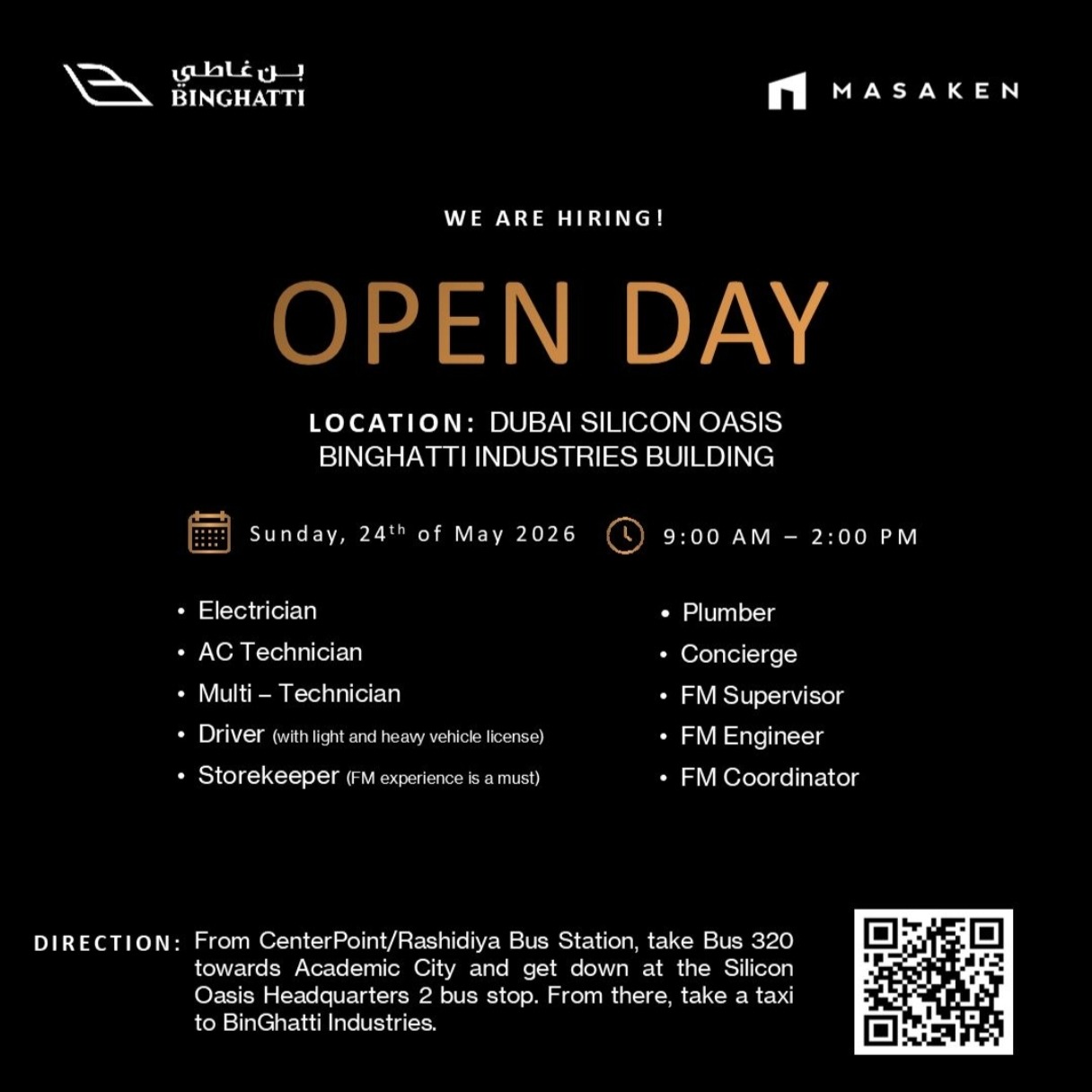 Binghatti Open Day Recruitment Poster