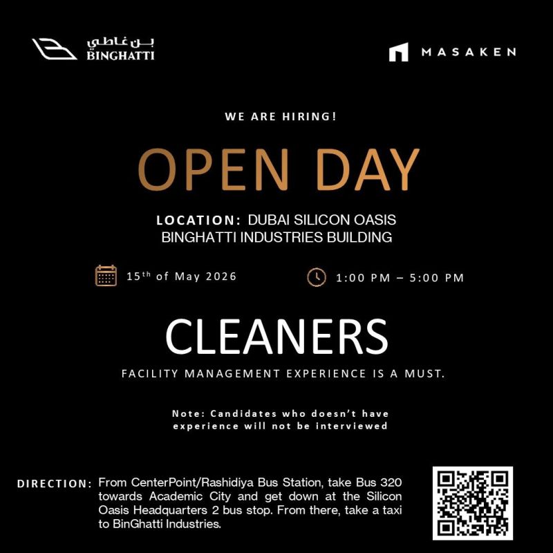 Binghatti Open Day Recruitment Poster