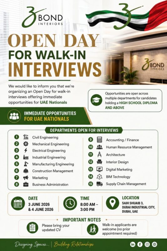 Bond Interiors Open Day Poster