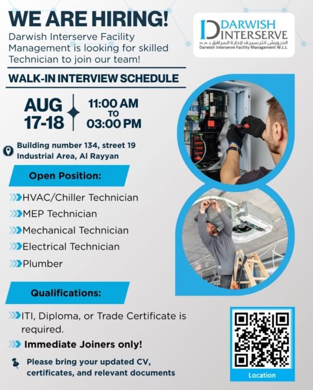 Darwish Interserve FM Walk in Interview Poster