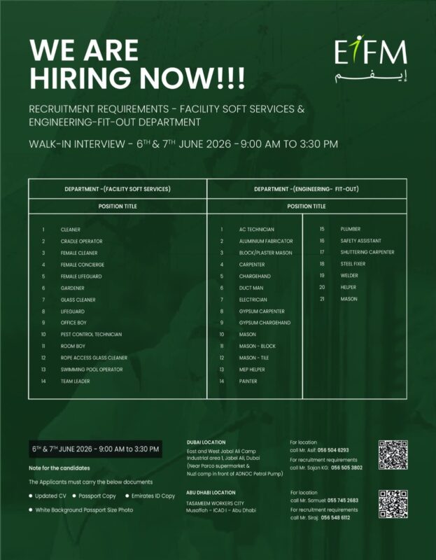 EIFM Walk in Interview Poster