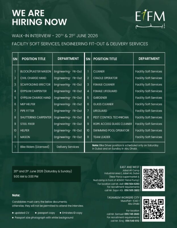 EIFM Walk in Interview Poster