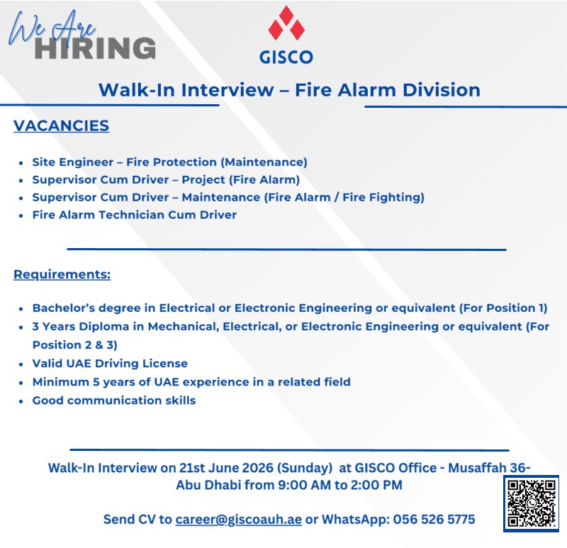 GISCO Walk in Interview Poster