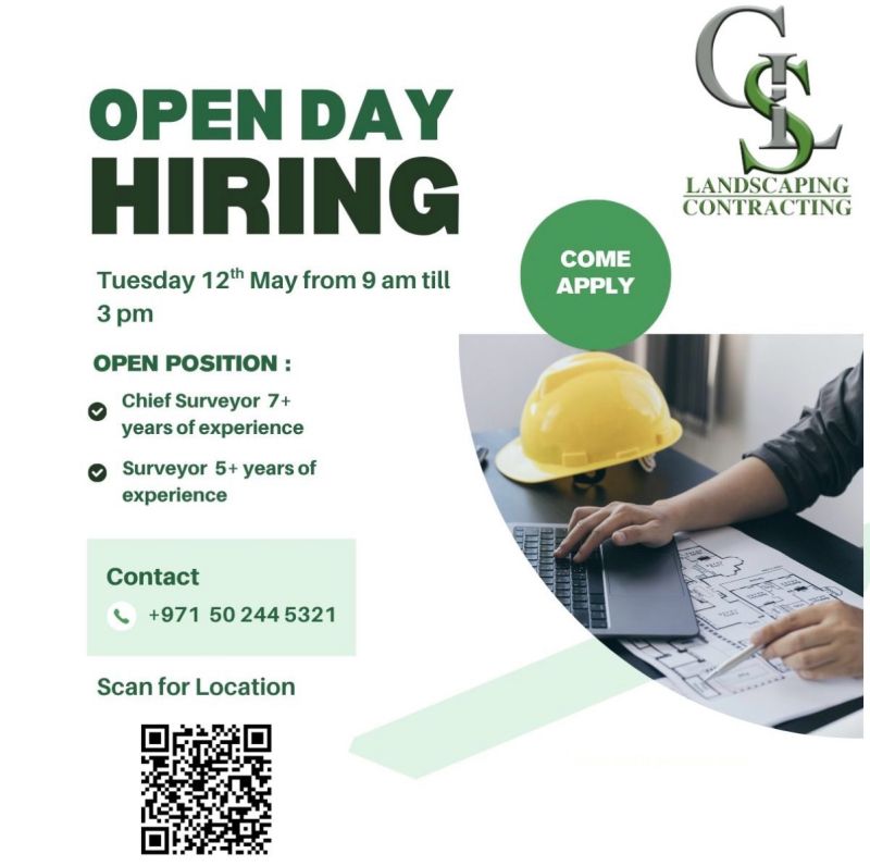 GLS Landscaping Open Day Hiring Poster