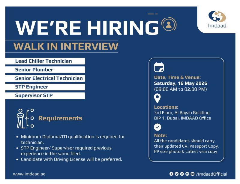 Imdaad Walk in Interview Poster