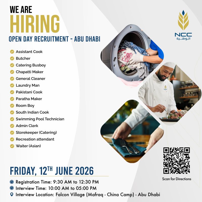 NCC Catering Open Day Recruitment Poster