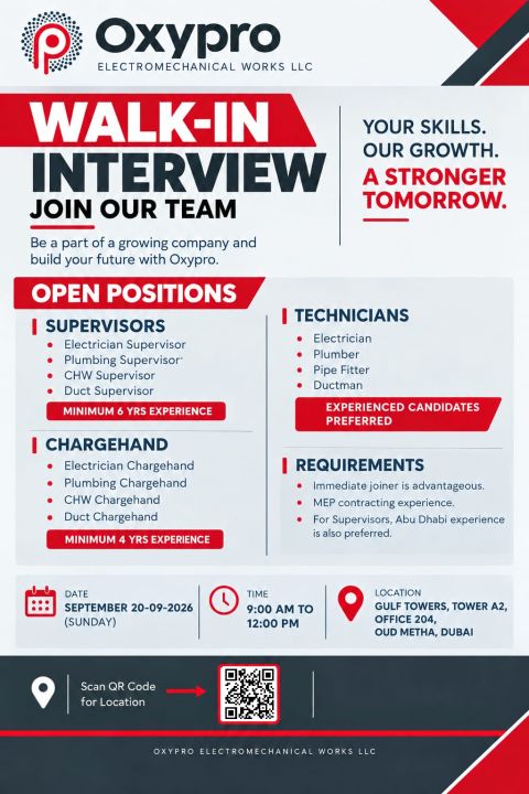 Oxypro Walk in Interview Poster