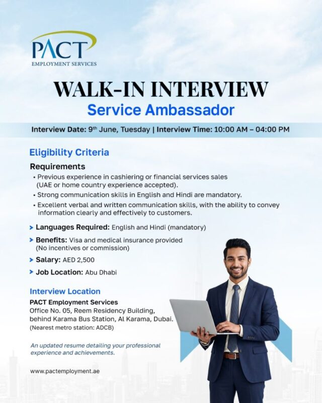 PACT Walk in Interview Poster