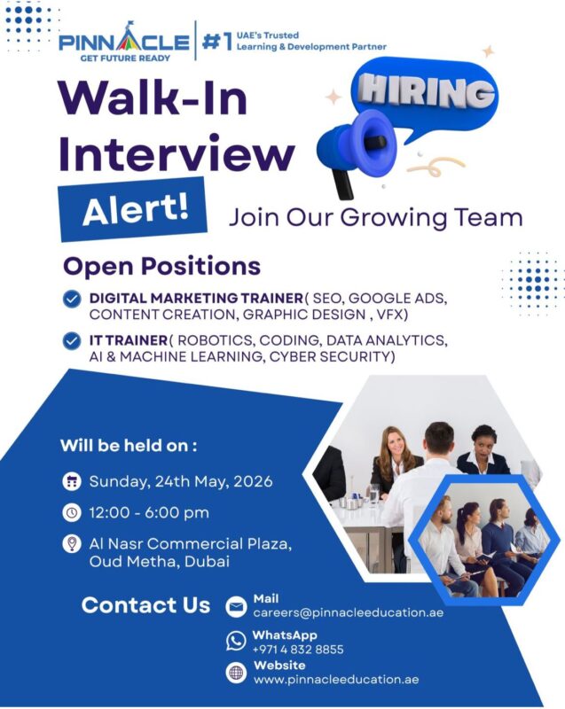 PINNACLE Innovation Walk in Interview in Dubai