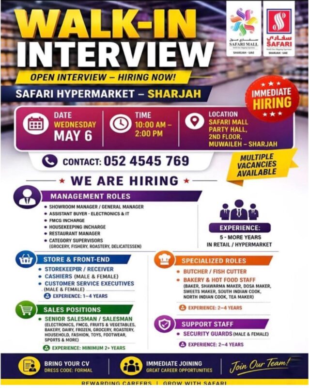 Safari Hypermarket Walk in Interview Poster