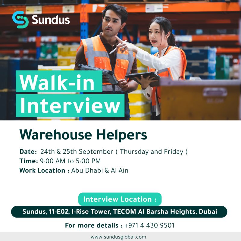 Sundus Global Walk in Interview Poster