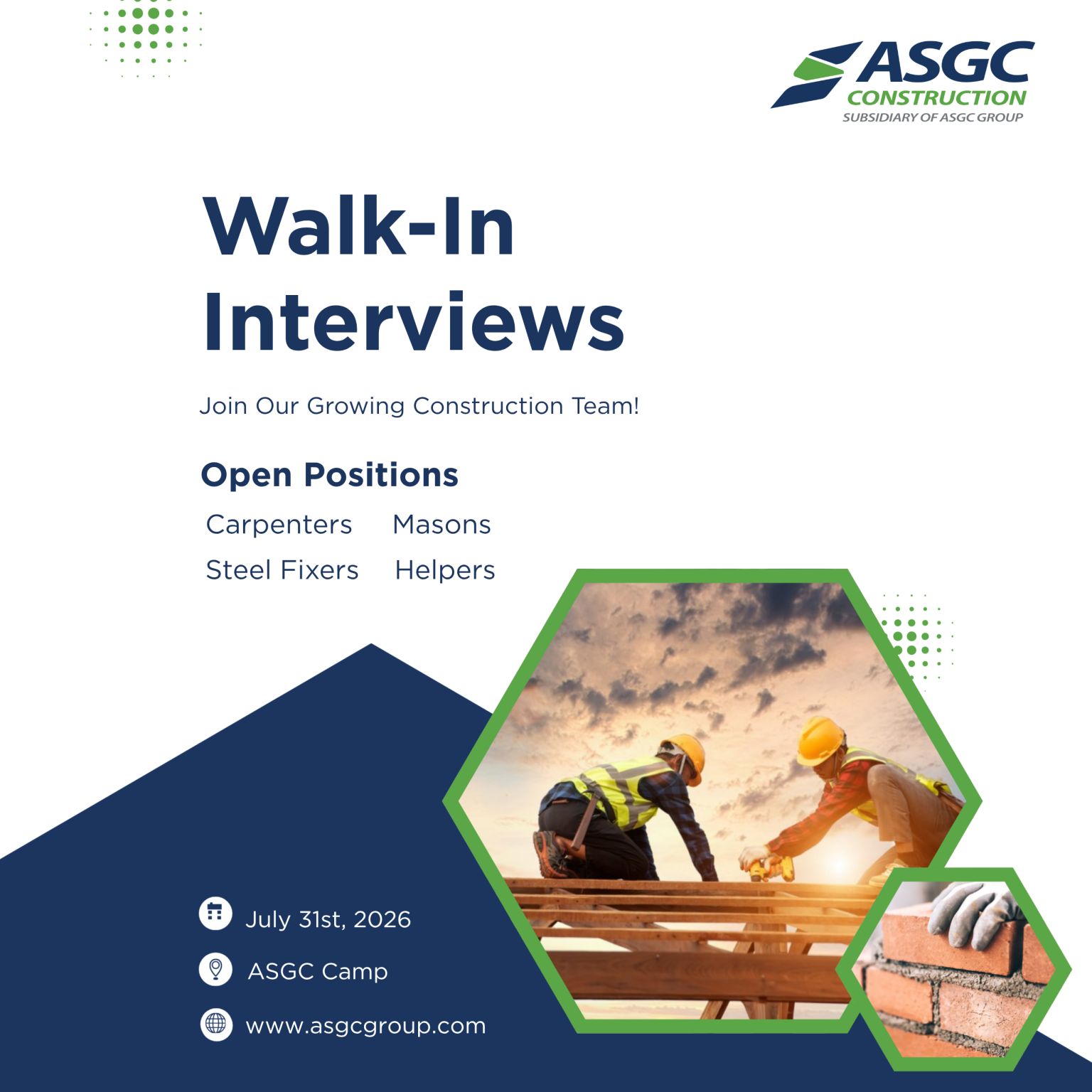 ASGC Construction Walk in Interviews Poster