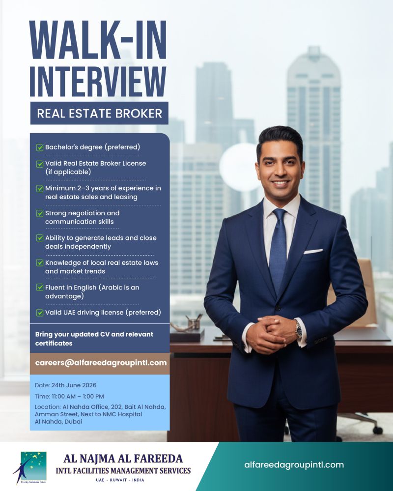 Al Najma Al Fareeda Walk in Interview Poster