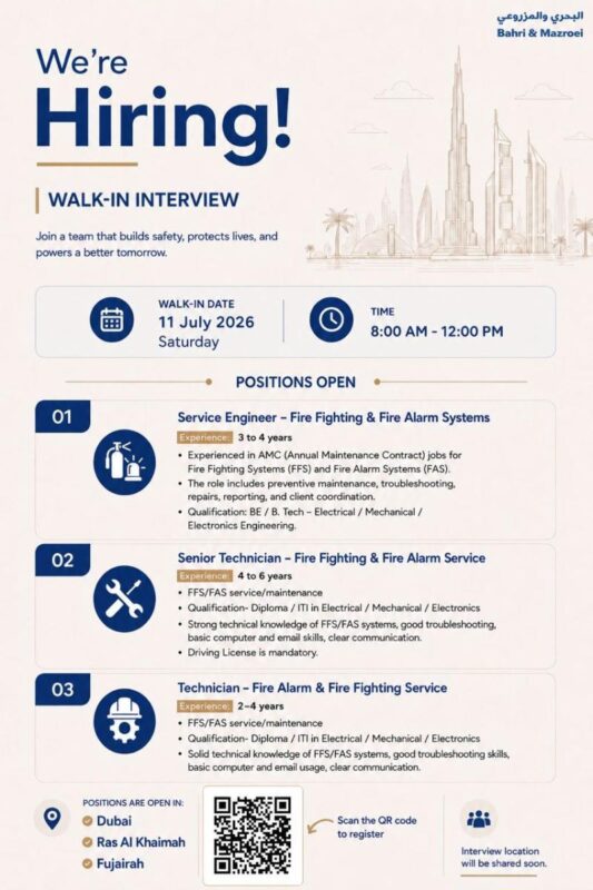 Bahri & Mazroei Walk in Interview Poster