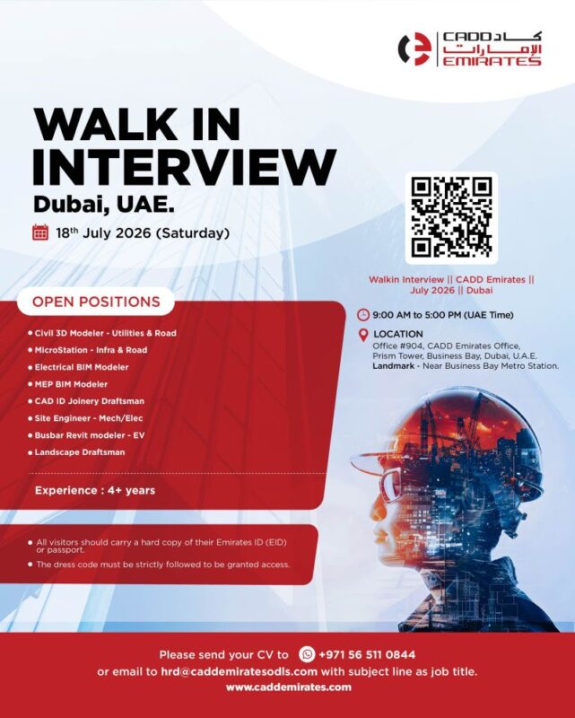 CADD Emirates Walk in Interview Poster