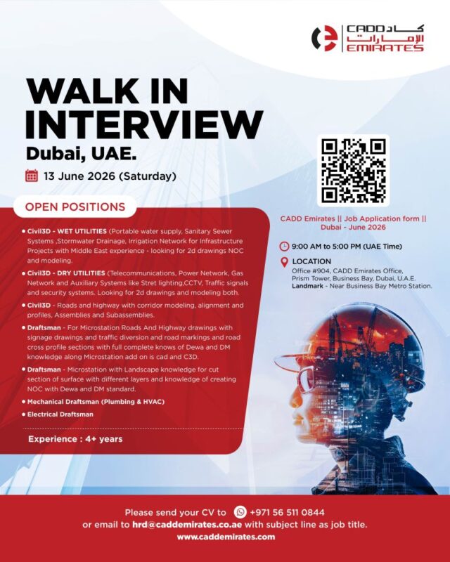 CADD Emirates Walk in Interview Poster