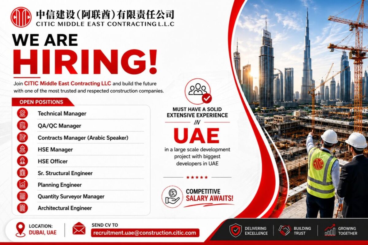 CITIC Middle East Contracting Recruitment Poster
