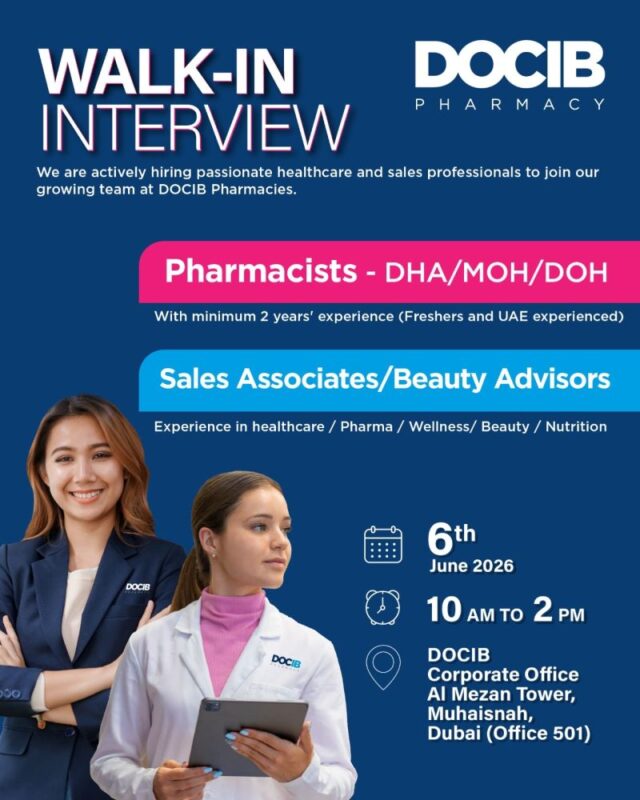 DOCIB Pharmacy Walk in Interview Poster