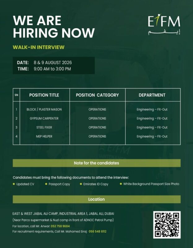 EIFM Walk in Interview Poster