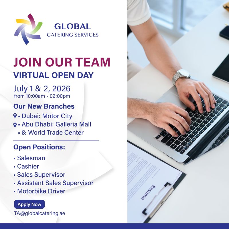 Global Catering Services Virtual Open Day Poster