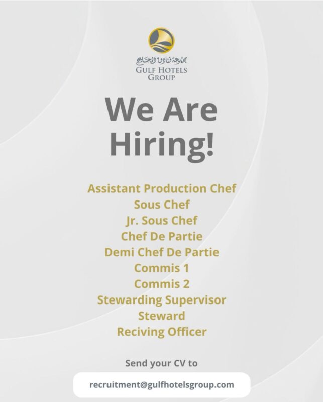 Gulf Hotels Group Recruitment Poster