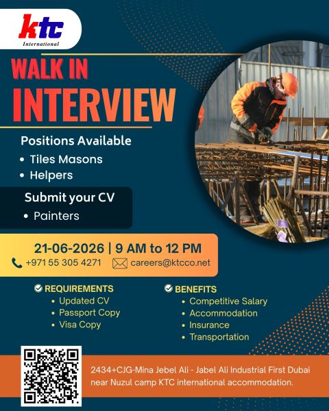 KTC International Walk in Interview Poster