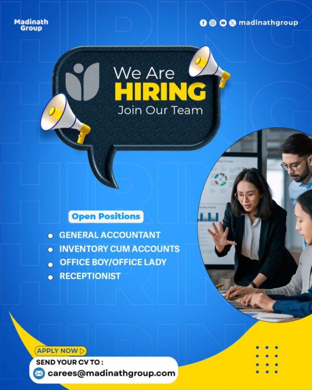 Madinath Group Recruitment Poster