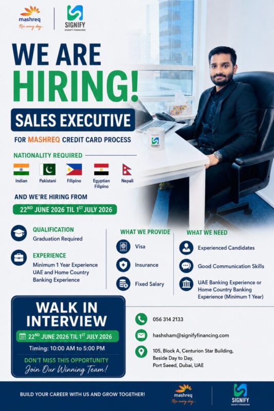 Mashreq Walk in Interview Poster