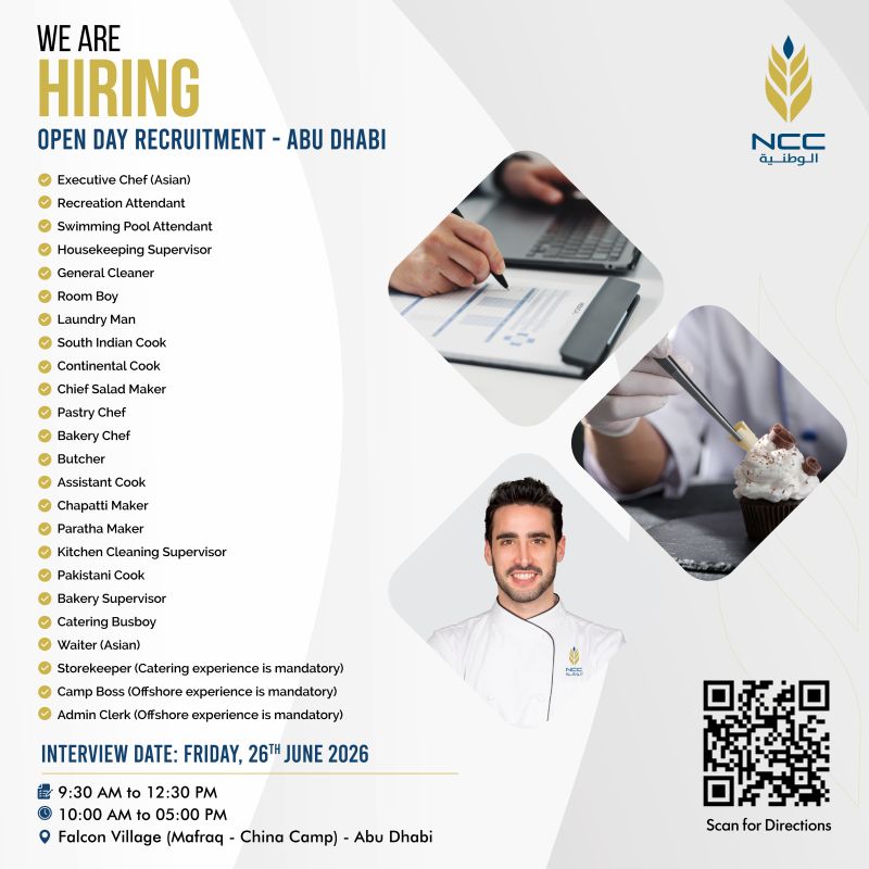 NCC Catering Open Day Recruitment Poster