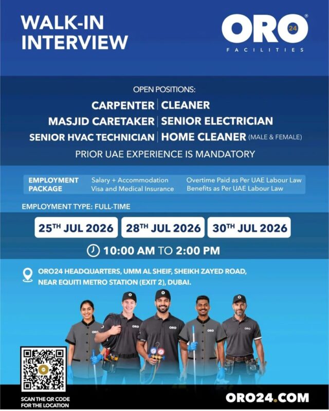 ORO24 Facilities Walk in Interview Poster