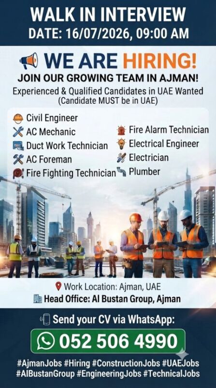 Al Bustan Group Walk in Interview Poster