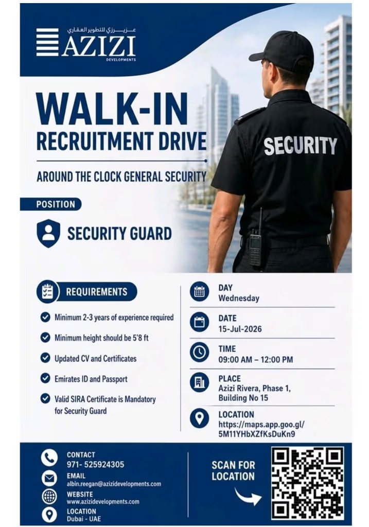 Azizi Developments Walk in Interview Poster