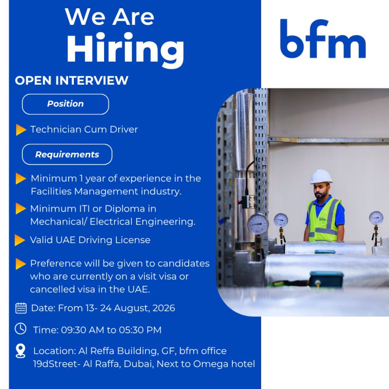 BFM Walk in Interview Poster