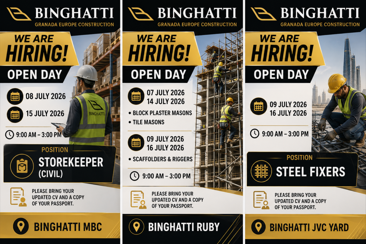 Binghatti Open Day Recruitment Poster