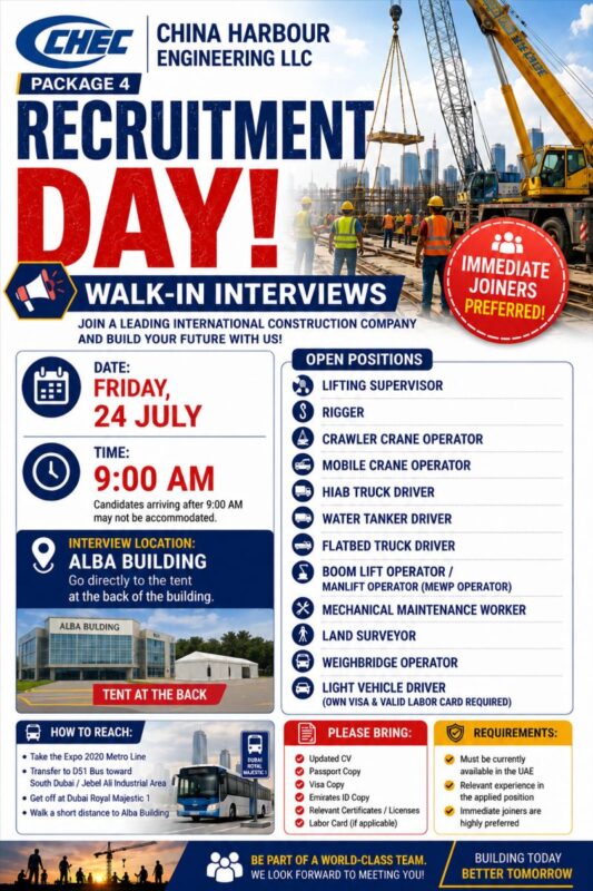 China Harbour Engineering Walk in Interview Poster