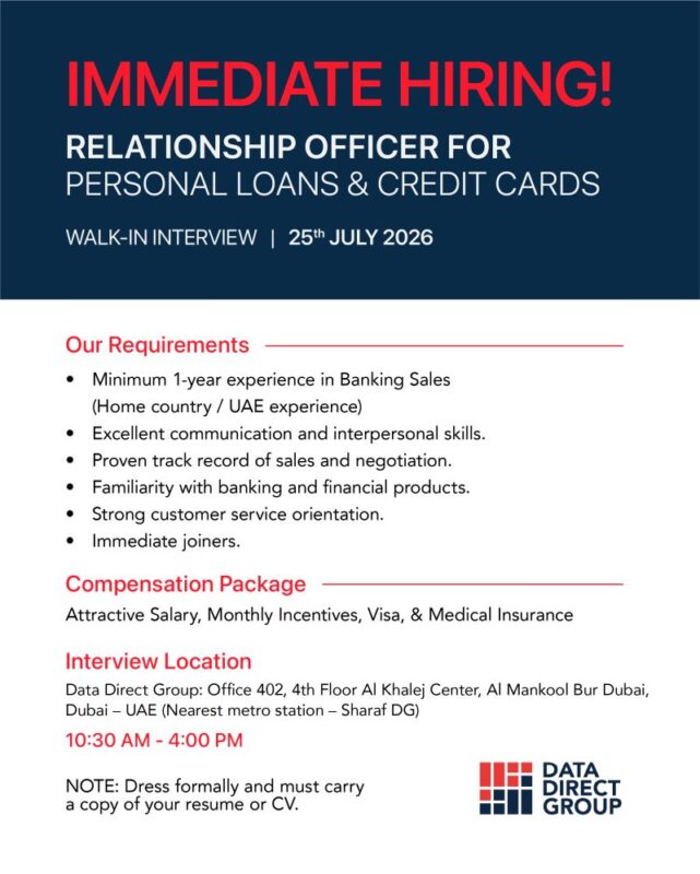 Data Direct Group Walk in Interview Poster