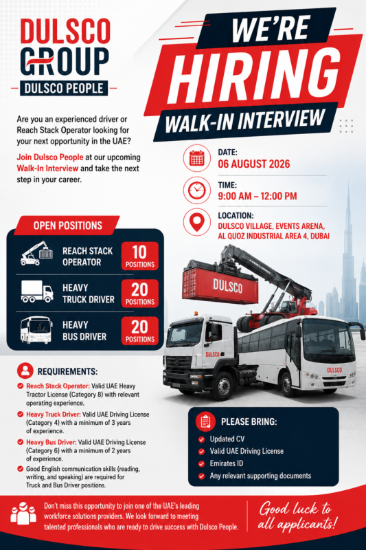 Dulsco Group Walk in Interview Poster