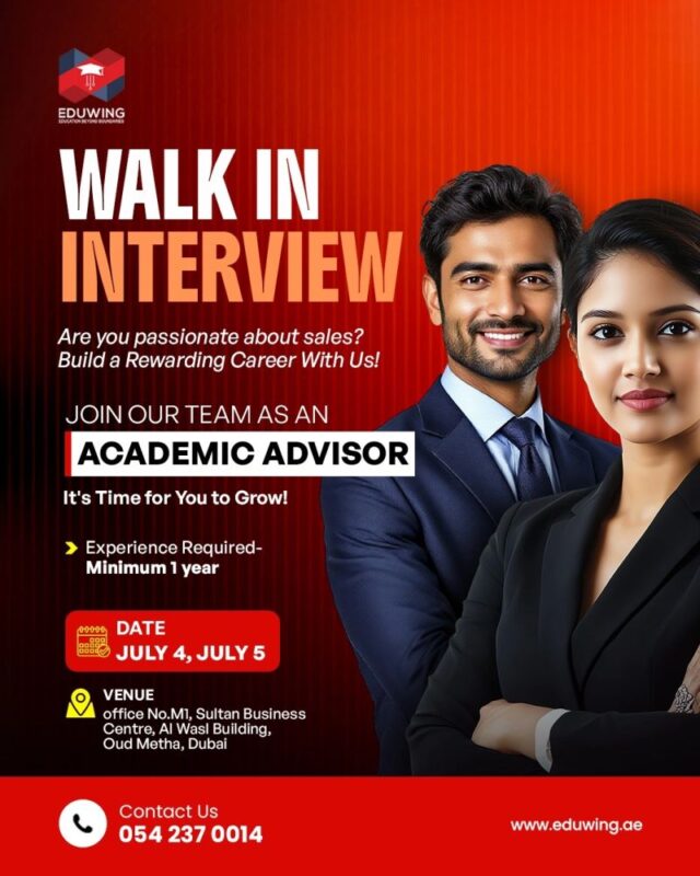 Eduwing Education Walk in Interview Poster