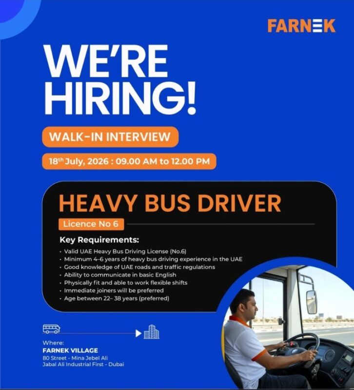 Farnek Walk in Interview in Dubai