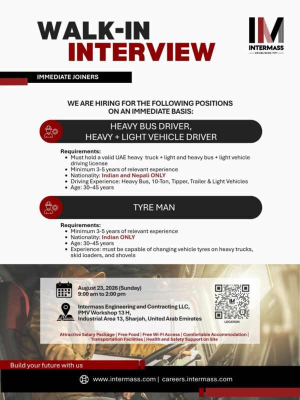 Intermass Engineering Walk in Interview Poster